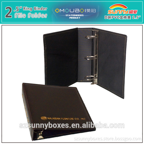 Metal 3-Ring Binder Mechanism A4 Loose Leaf Presentation Folder